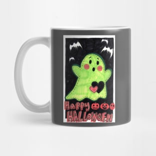 Happy Halloween Cute Green Ghost Doll Mug